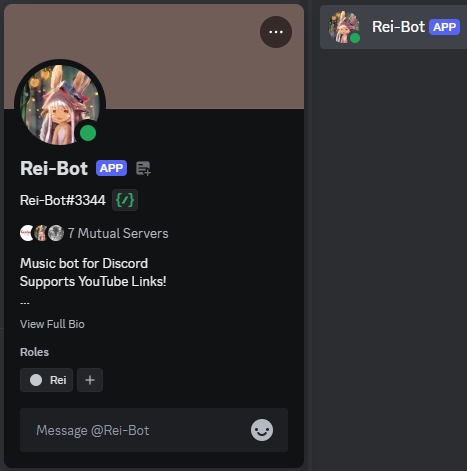 Rei-Bot's profile in Discord